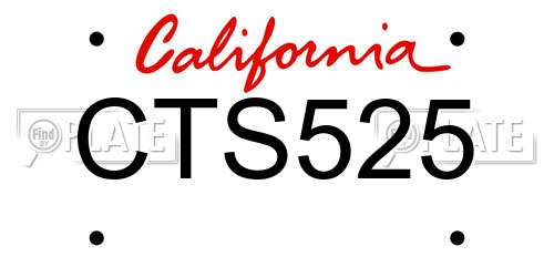 CTS525 California License Plate