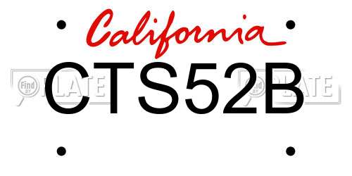 CTS52B California License Plate