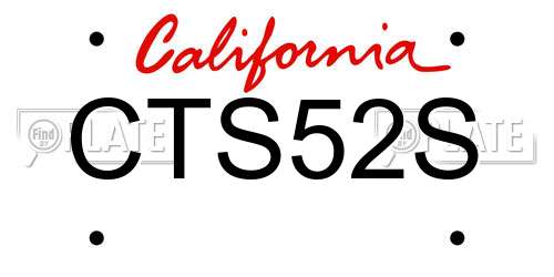 CTS52S California License Plate