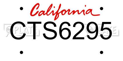 CTS6295 California License Plate