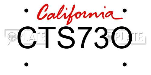 CTS73O California License Plate
