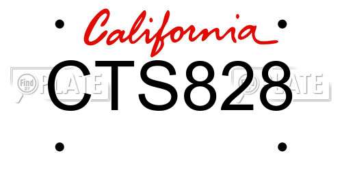 CTS828 California License Plate