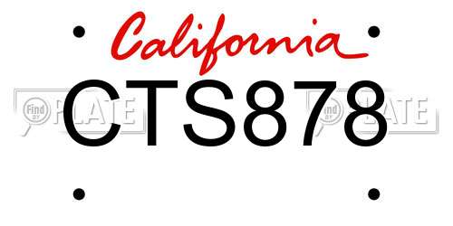 CTS878 California License Plate