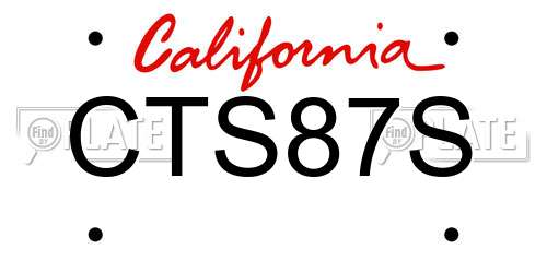 CTS87S California License Plate