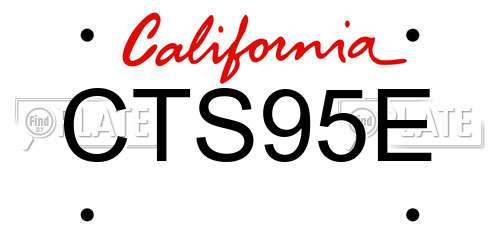 CTS95E California License Plate