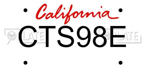 CTS98E California License Plate