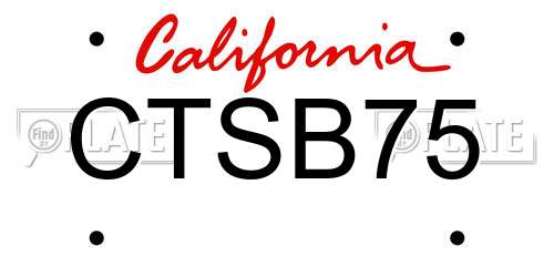 CTSB75 California License Plate