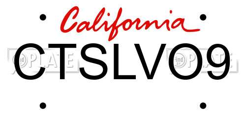CTSLVO9 California License Plate