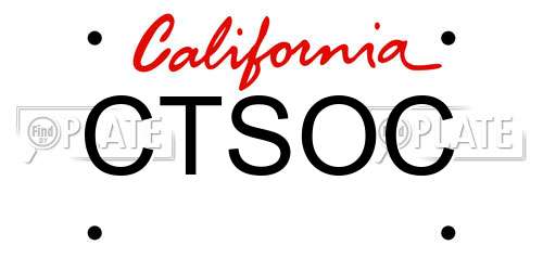 CTSOC California License Plate