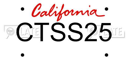 CTSS25 California License Plate