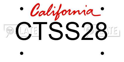 CTSS28 California License Plate