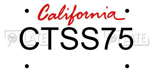 CTSS75 California License Plate