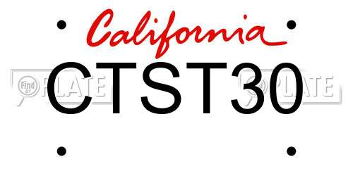 CTST30 California License Plate
