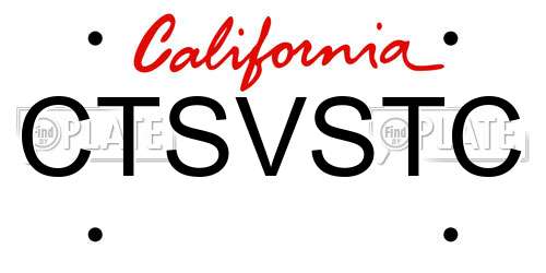CTSVSTC California License Plate