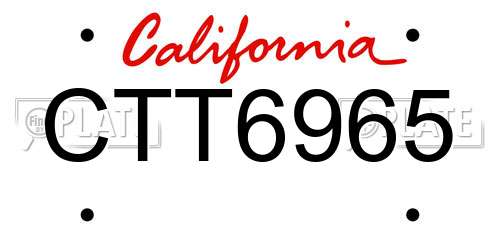 CTT6965 California License Plate