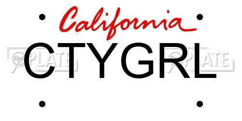 CTYGRL California License Plate