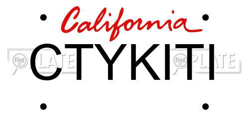 CTYKITI California License Plate