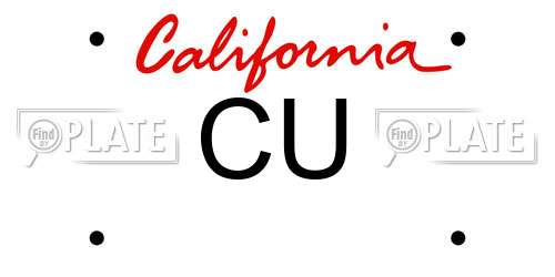 CU California License Plate