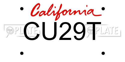 CU29T California License Plate