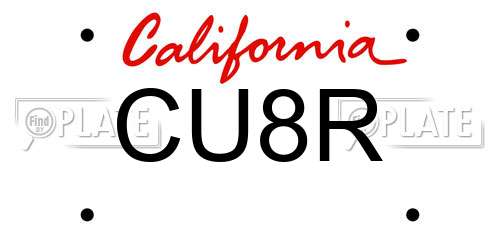 CU8R California License Plate