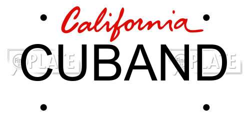 CUBAND California License Plate