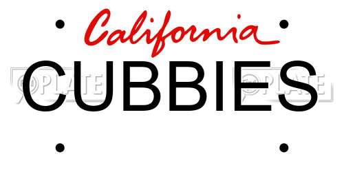 CUBBIES California License Plate