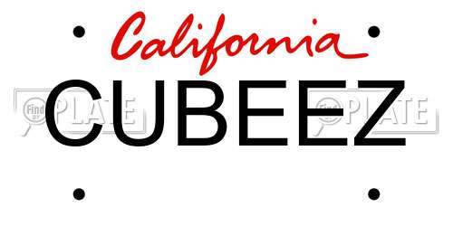CUBEEZ California License Plate