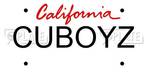 CUBOYZ California License Plate