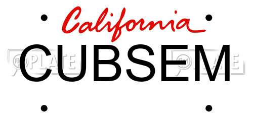 CUBSEM California License Plate