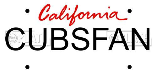 CUBSFAN California License Plate
