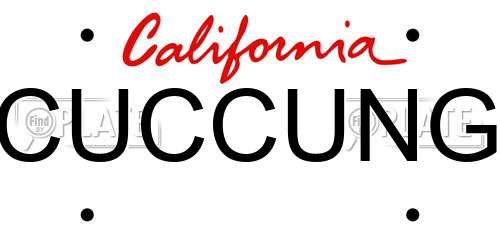 CUCCUNG California License Plate