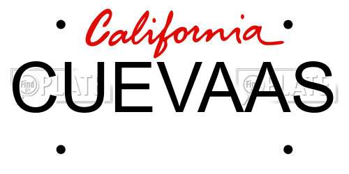 CUEVAAS California License Plate