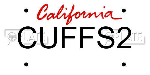 CUFFS2 California License Plate