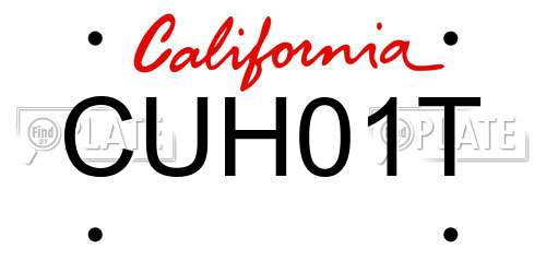 CUH01T California License Plate
