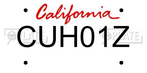 CUH01Z California License Plate