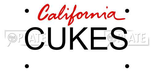 CUKES California License Plate