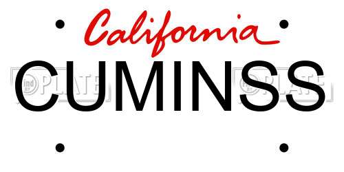 CUMINSS California License Plate