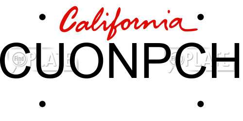 CUONPCH California License Plate