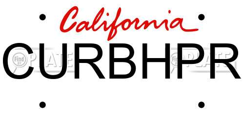 CURBHPR California License Plate