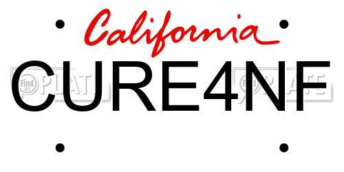 CURE4NF California License Plate