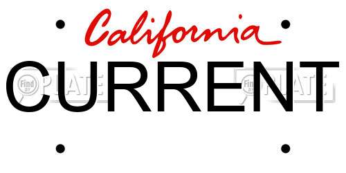 CURRENT California License Plate