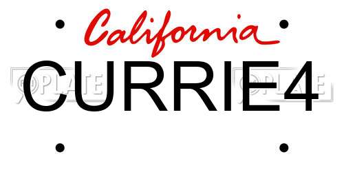 CURRIE4 California License Plate