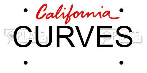 CURVES California License Plate
