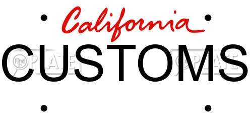 CUSTOMS California License Plate