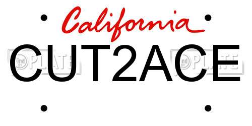CUT2ACE California License Plate