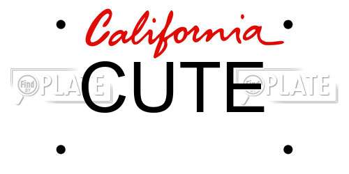 CUTE California License Plate