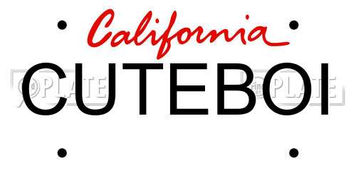 CUTEBOI California License Plate
