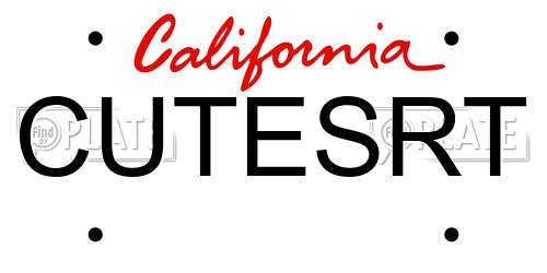 CUTESRT California License Plate