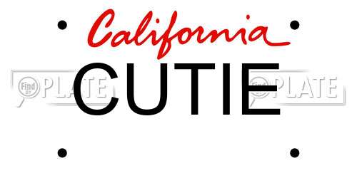 CUTIE California License Plate