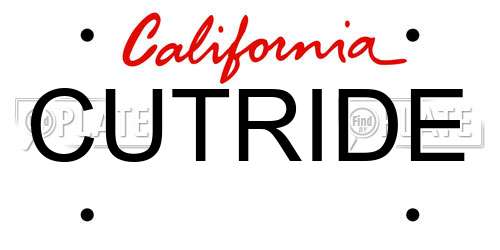 CUTRIDE California License Plate